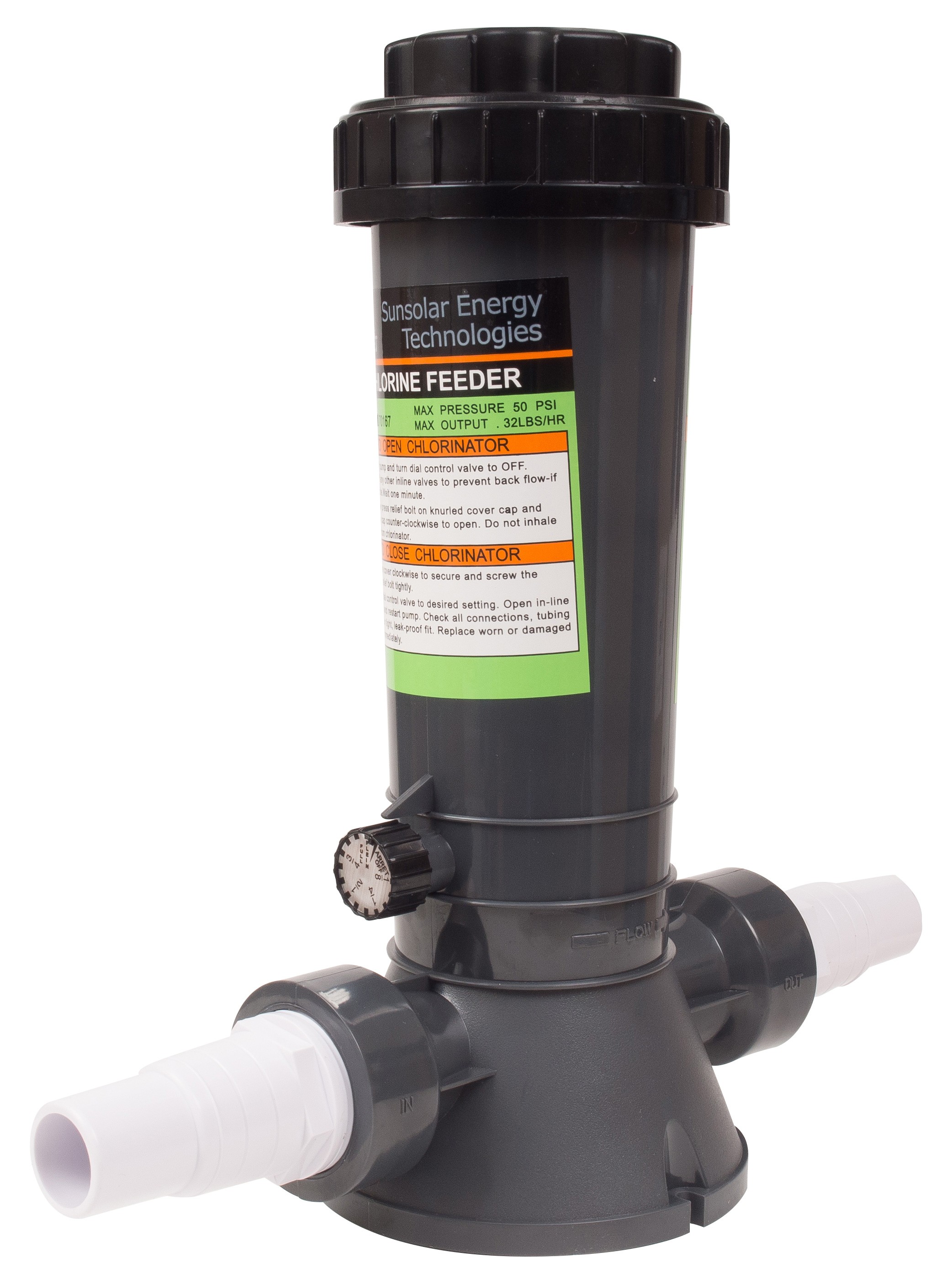 Automatic Chlorinator AboveGround and InGround Pools In-Line 4.2 Lbs w/Fittings