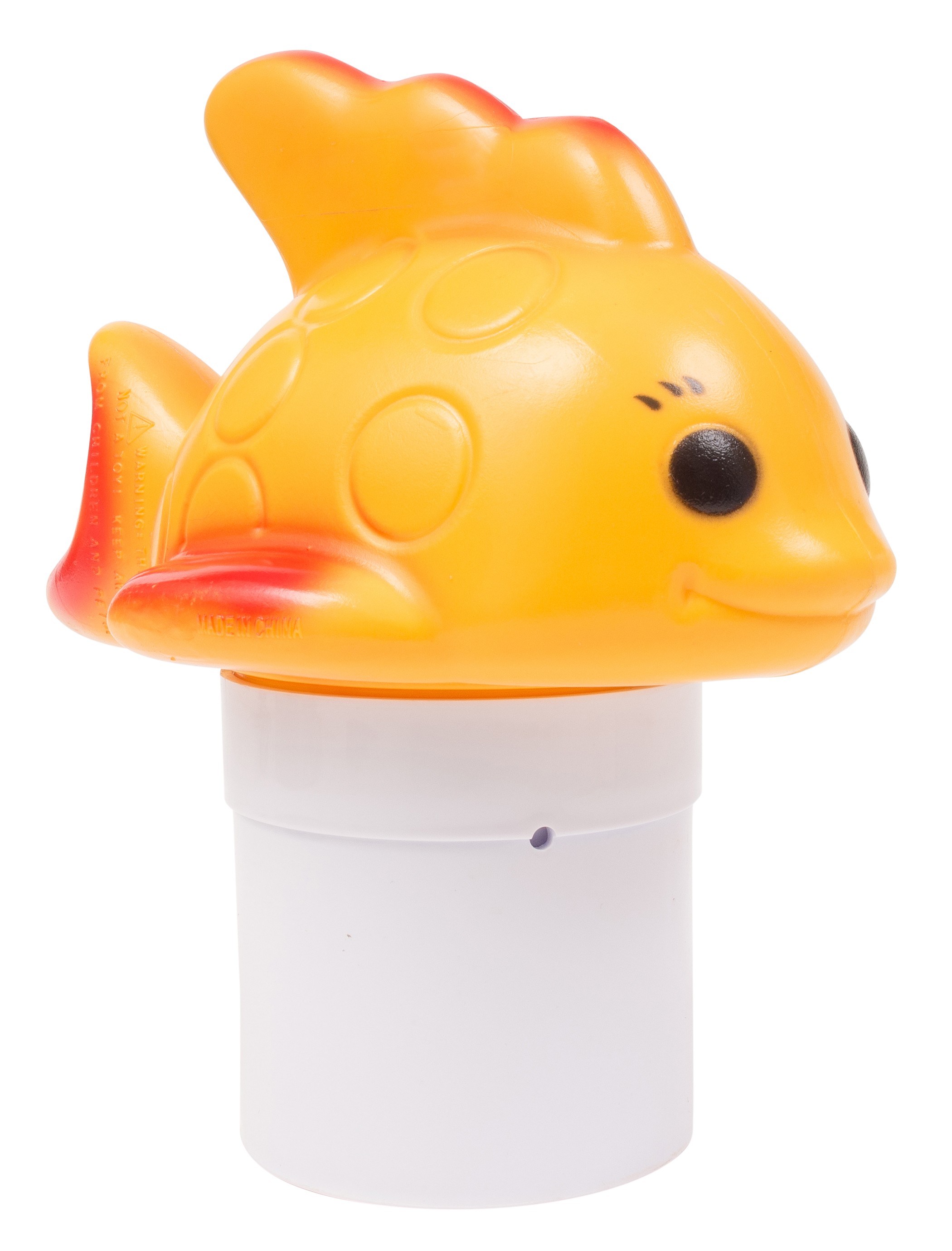 Floating Chlorine Bromine Dispenser for Swimming Pools Shaped as a Gold Fish