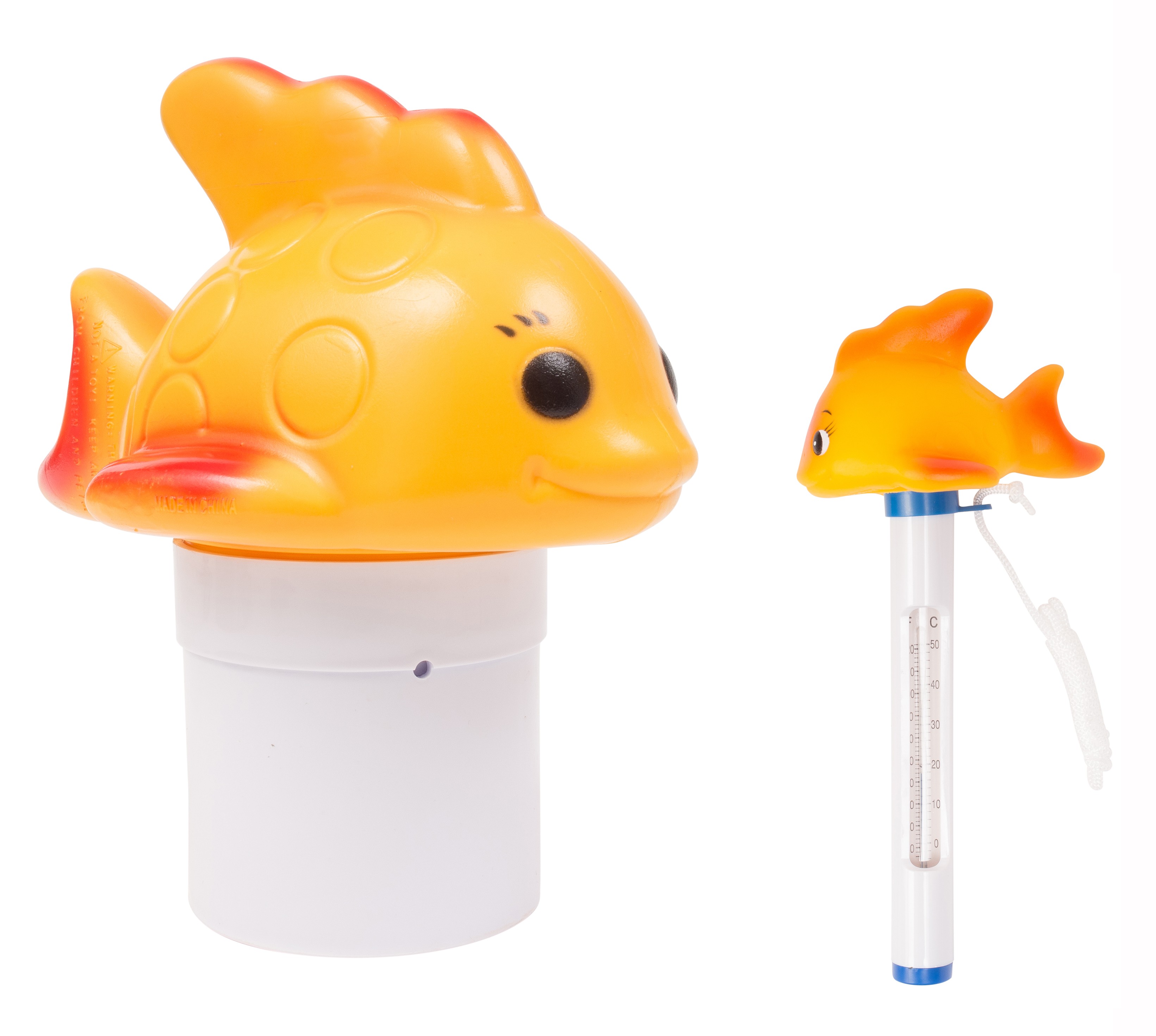 Gold Fish Floating Thermometer and Chlorinator Set for Swimming Pools