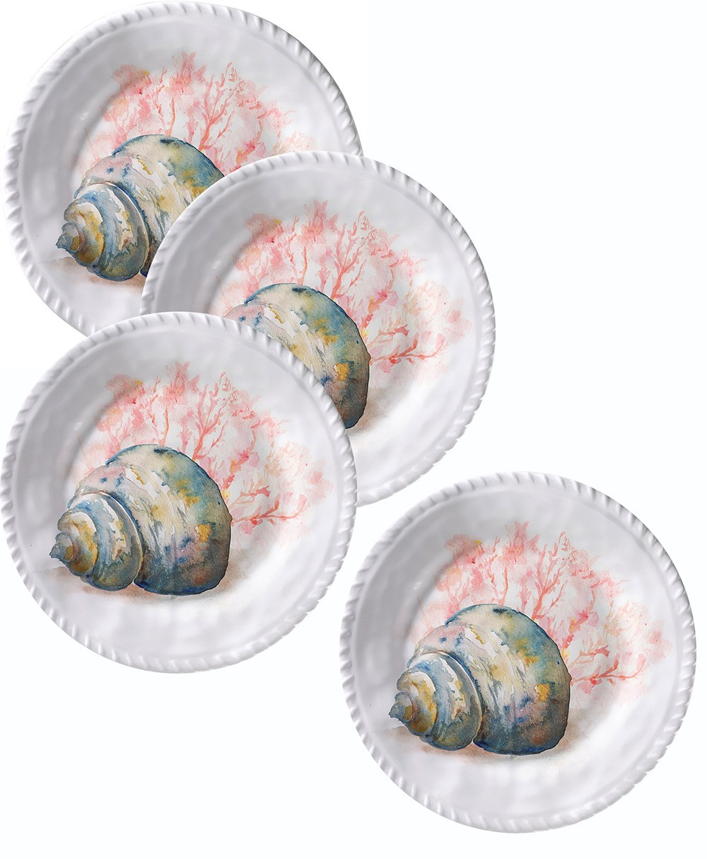 Merritt International Coral Shell 8in plate - Conch 4 pack