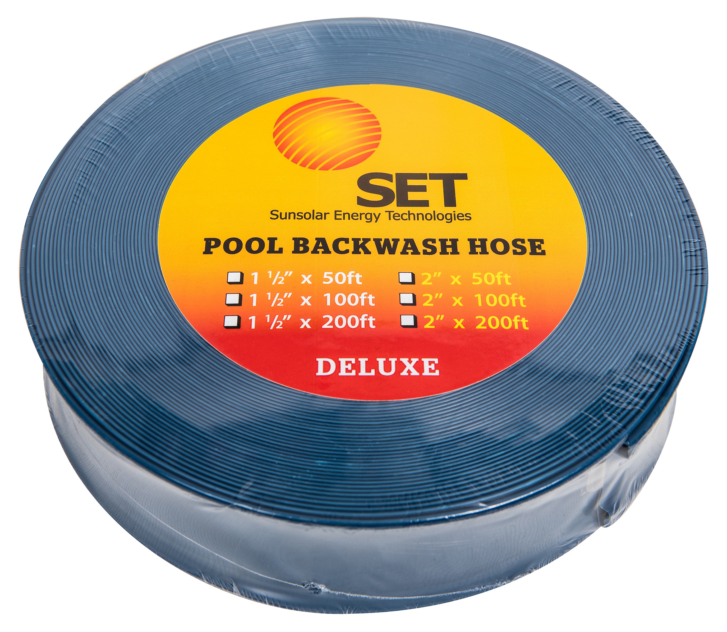 Heavy Duty Deluxe 1.5'' Backwash Discharge Hose for Swimming Pools - 100ft long