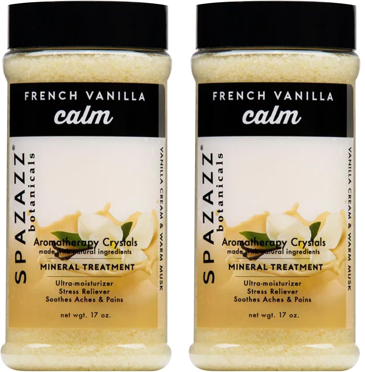 Spazazz Aromatherapy Spa and Bath Crystals - Warm French Vanilla 17oz (2 Pack)