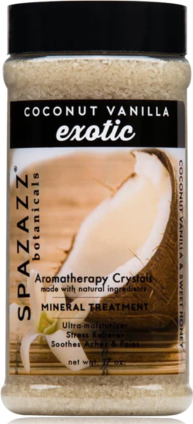Spazazz Aromatherapy Spa and Bath Crystals - Coconut Vanilla 17oz