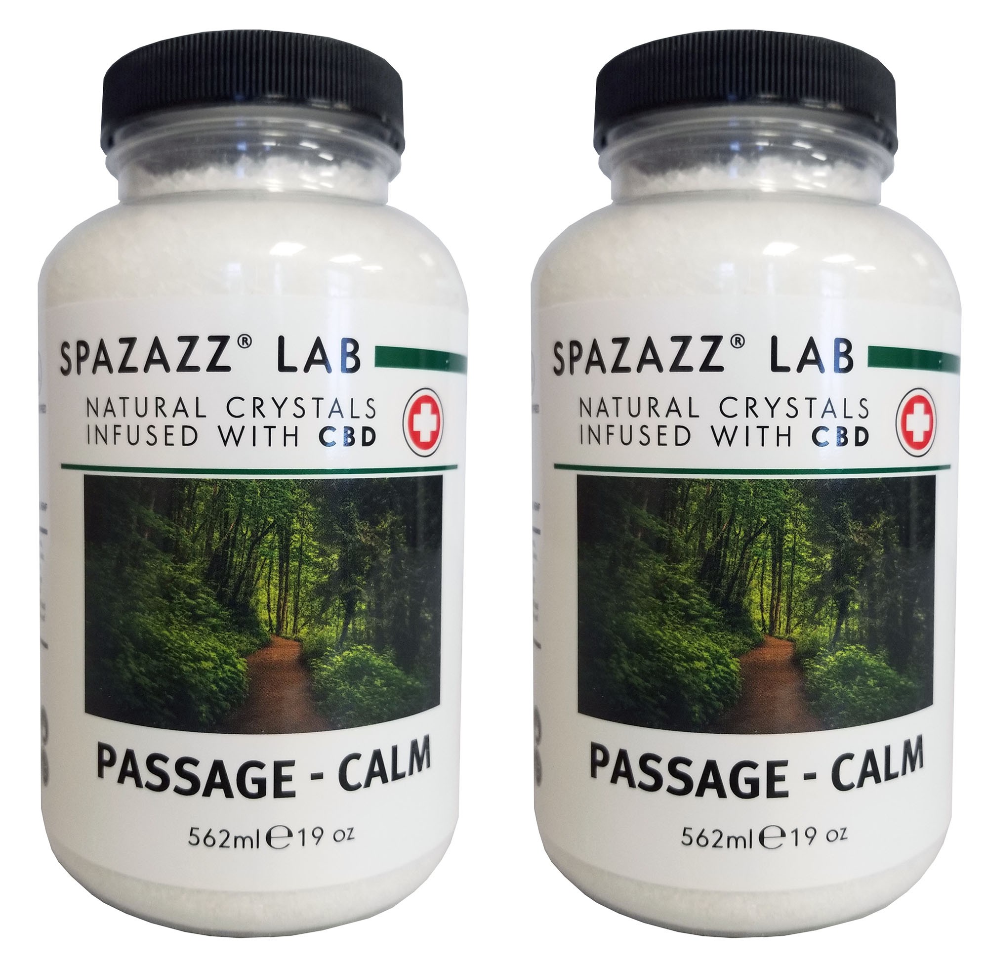 Spazazz Aromatherapy Spa & Bath Crystals Infused with CBD -Passage Calm 19oz 2PK