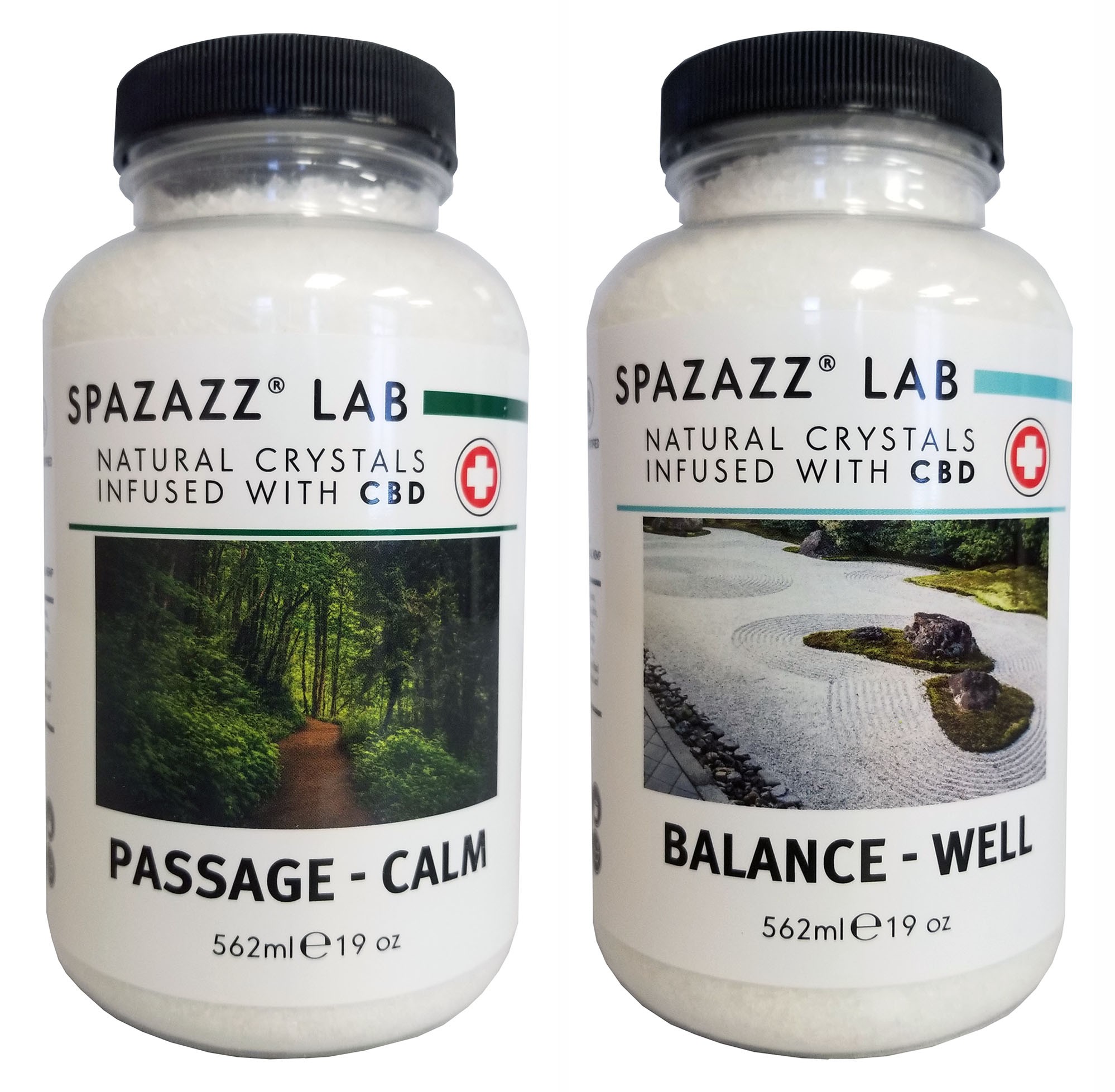 Spazazz Aromatherapy Spa and Bath Crystals Infused with CBD - Calm/Well 19oz