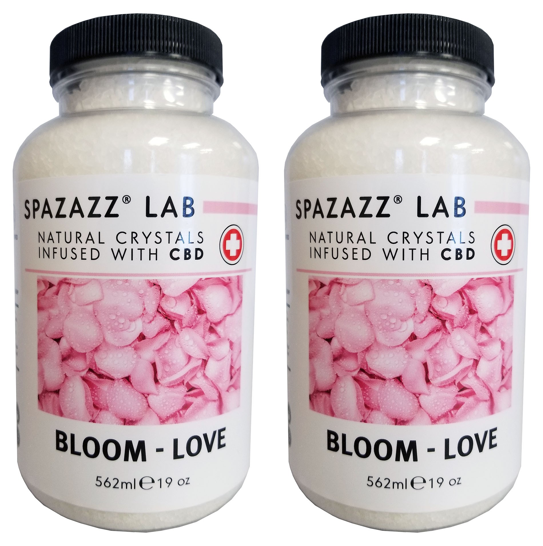 Spazazz Aromatherapy Spa & Bath Crystals Infused with CBD - Bloom Love 19oz 2PK