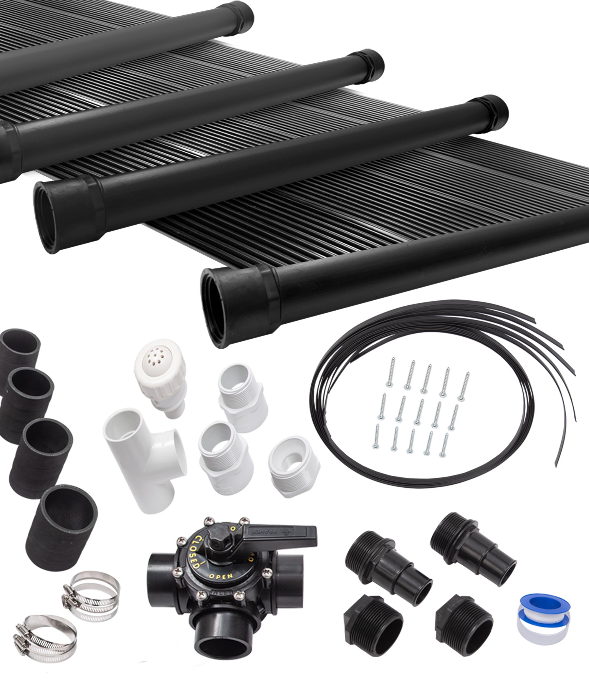 6-2X12' SunQuest Solar Swimming Pool Heater Complete System with Roof Kits