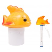 Gold Fish Floating Thermometer and Chlorinator Set for Swimming Pools