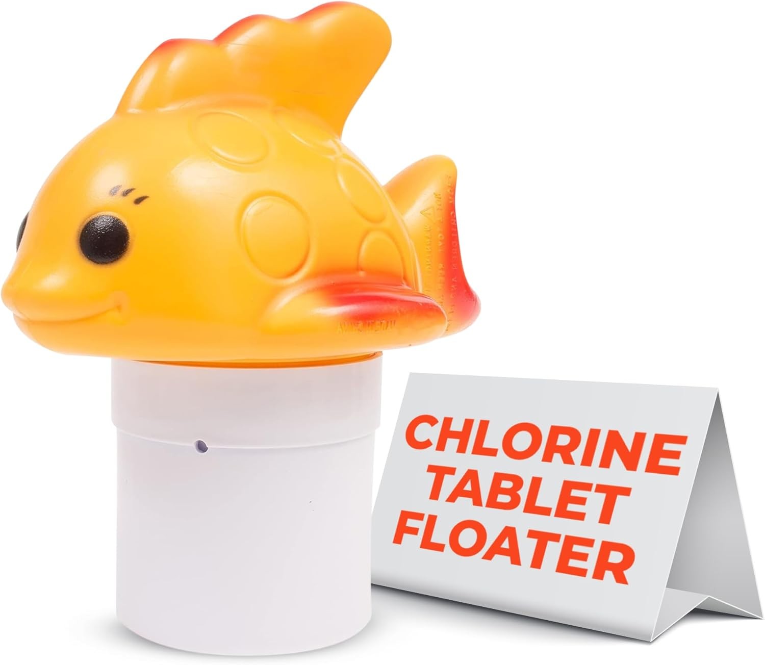 Floating Chlorine Bromine Dispenser for Swimming Pools Shaped as a Gold Fish