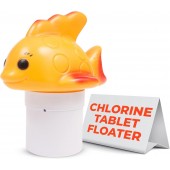 Floating Chlorine Bromine Dispenser for Swimming Pools Shaped as a Gold Fish