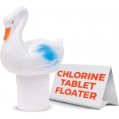 Floating Chlorine Bromine Dispenser for Swimming Pools Shaped as a Swan